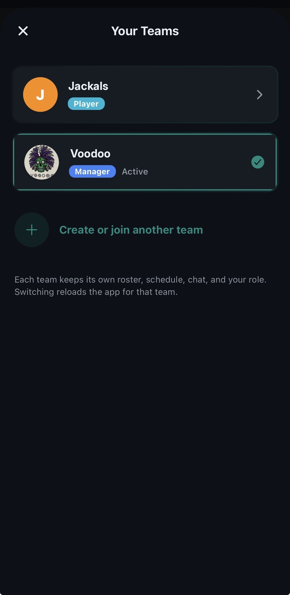 Multi-Team Switcher
